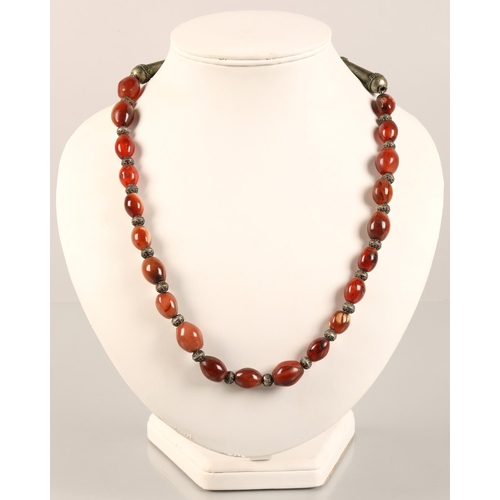 69 - Vintage semi precious stone bead necklace