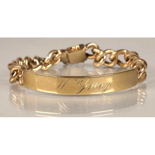 78 - 9ct gold ID bracelet 47.8g