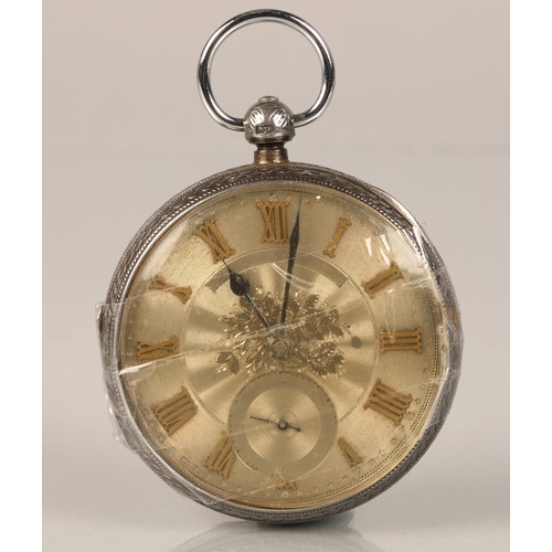 82 - Silver open face pocket watch