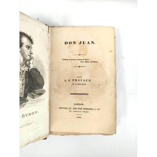 57 - (BYRON LORD).  Don Juan ... With a Preface by a Clergyman. Eng. port. frontis. 12mo. Orig.... 