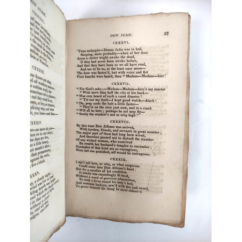 57 - (BYRON LORD).  Don Juan ... With a Preface by a Clergyman. Eng. port. frontis. 12mo. Orig.... 