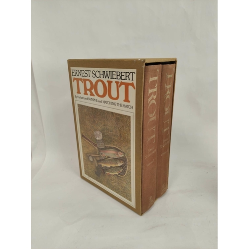 62 - SCHWIEBERT ERNEST.  Trout. 2 vols. Col. & other illus. Orig. brown cloth in slip case. 1979; als... 