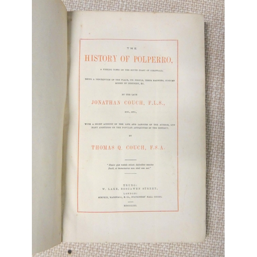 96 - COUCH J. & T. Q.  The History of Polperro. Title in red & black. Fldg. frontis. Ha... 