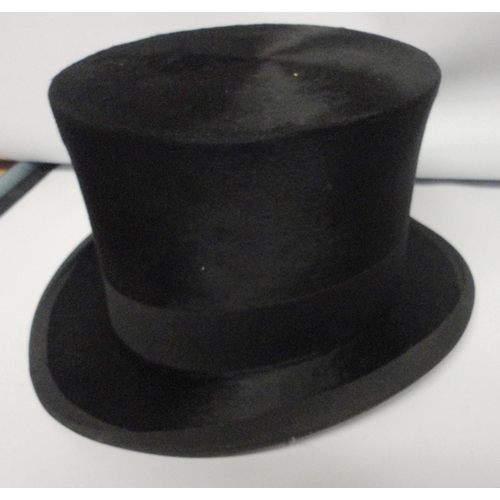 311 - Black silk hat, the interior bearing a stamp for 'Scott & Co - Hatters to the King and Royal Fam... 