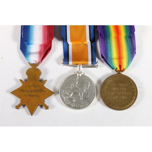 1465 - Medals of 2376 Private Thomas Anderson of the 7th (Fife) Battalion (Territorial) Black Watch Royal H... 