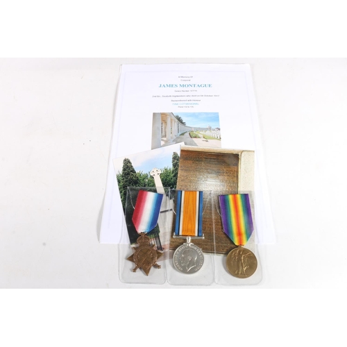 1470 - Medals of S/7716 Corporal James Montague of the 2nd Battalion Seaforth Highlanders who died 4th Octo... 