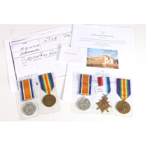 1473 - Family medal group to two brothers including 6170 Private William Rennie of H Company 2nd Battalion ... 