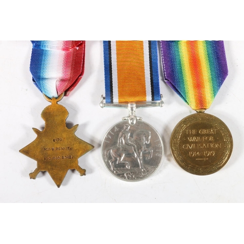 1473 - Family medal group to two brothers including 6170 Private William Rennie of H Company 2nd Battalion ... 