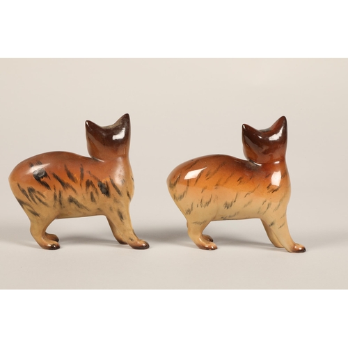 20 - Two Burslem Midwinter manx cats