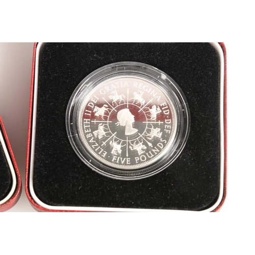 1324 - The Royal Mint UNITED KINGDOM Queen Elizabeth II (1952-2022) five silver proof crowns to include 198... 