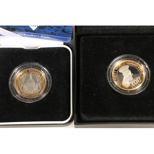 1325 - The Royal Mint UNITED KINGDOM Queen Elizabeth II (1952-2022) three silver proof two pound £2 coins i... 