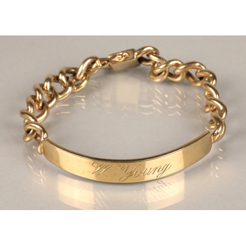 78 - 9ct gold ID bracelet 47.8g