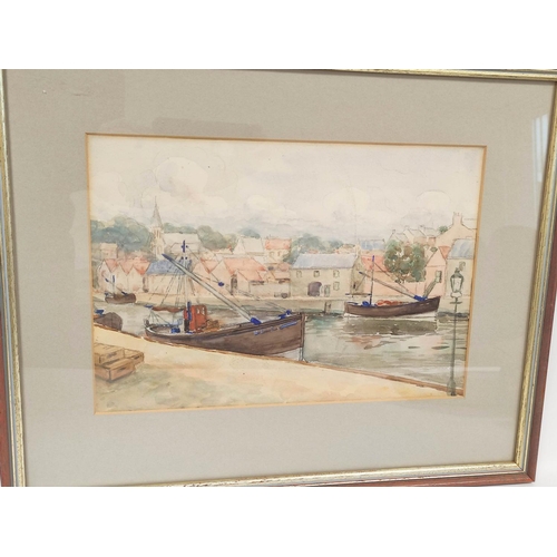 232B - 19th Century School.Harbour Scene. Watercolour.23cm x 30cm