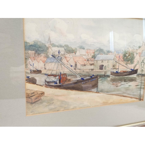 232B - 19th Century School.Harbour Scene. Watercolour.23cm x 30cm