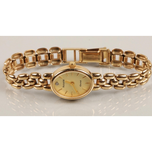 111 - 9ct  gold Accurist ladies watch, total weight 16 grams