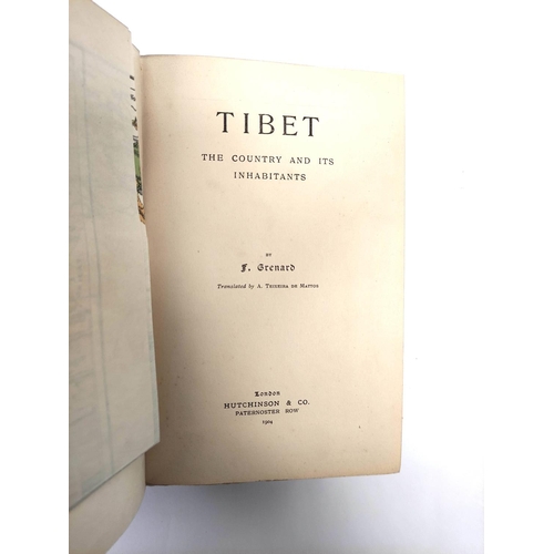 177 - GRENARD F.  Tibet, The Country & Its Inhabitants. Fldg. col. map. Adverts. Orig. maroo... 