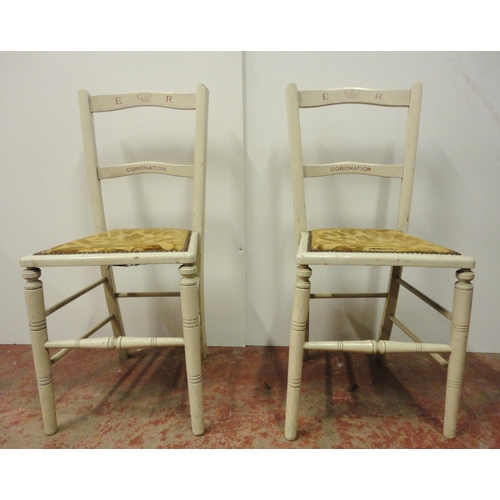 408 - Pair of Coronation chairs, c. early 20th century, possibly to commemorate King Edward VII, c. 1902, ... 