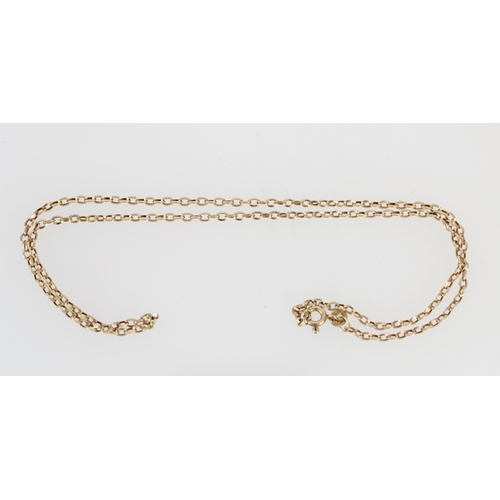 523 - 9ct gold cable link necklace, 3.7g