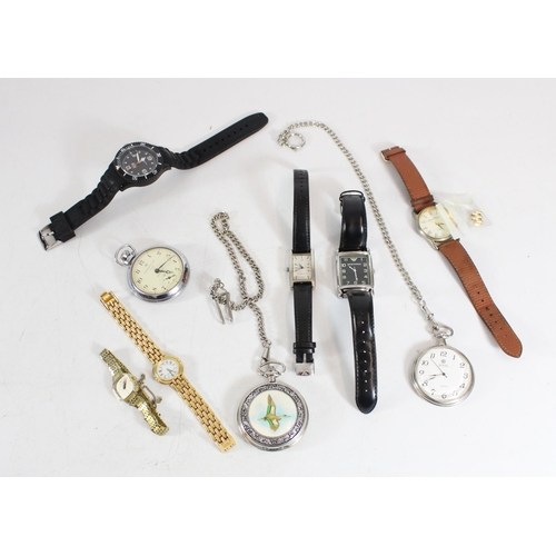 575 - Group of gents and ladies dress wristwatches and three pocket watches incl. Mappin and Webb, Ingerso... 