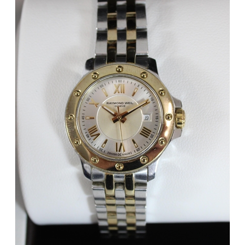 583 - Raymond Weil 'Tango' ladies wristwatch in original box with certs and guarantees.