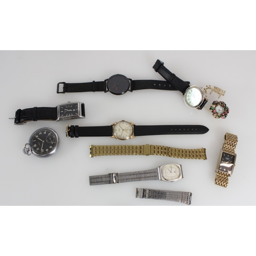 585 - Collection of gentlemans wristwatches and a pocket watch