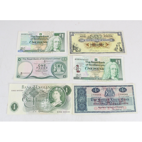 602 - Banknotes to include serial number strand B/50 777777 BANK OF SCOTLAND LIMITED £1 banknote 1978, THE... 