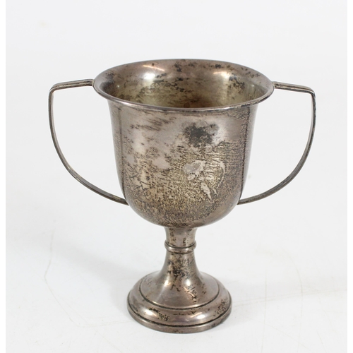 606 - Small silver trophy, Birmingham 1947, H11cm, 71g.