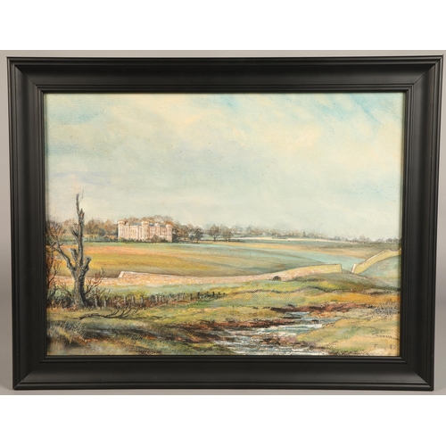 492 - George Cameron Foley (Scottish, Falkirk 1910- Duns 1992) Framed mixed media signed and dated'Duns Ca... 