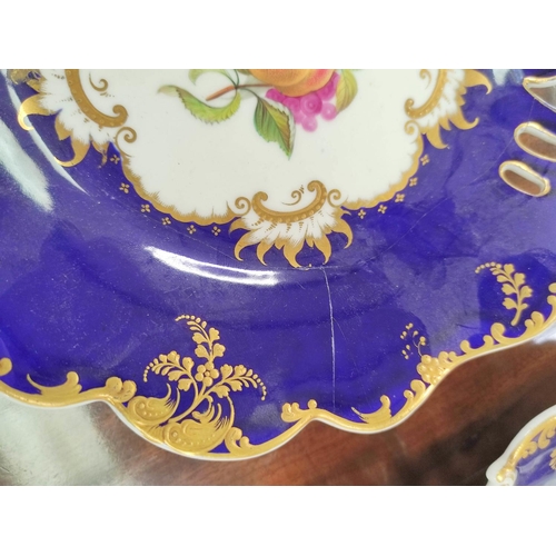 308 - 19th century English porcelain dessert service with signature retailers mark to underside for John A... 