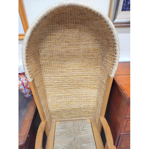 514 - Orkney chair in the traditional style with woven canopy back and detachable seat, approx. 156cm high... 