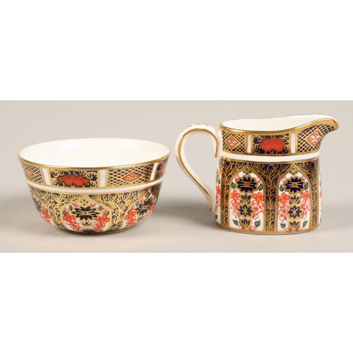 26 - Royal Crown Derby miniature tea service in the imari pattern, comprising of teapot, sugar bowl, crea... 