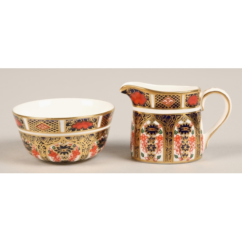 26 - Royal Crown Derby miniature tea service in the imari pattern, comprising of teapot, sugar bowl, crea... 