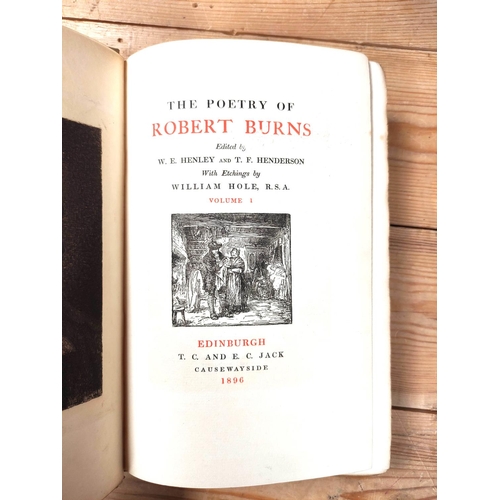 181 - BURNS ROBERT.  The Poetry of Robert Burns. 4 vols. Frontis & etched plates by William Hole. Orig... 