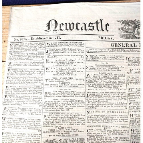 210 - Documents & Ephemera - Northumberland Newspapers.  1865. Newcastle Courant-General Hue & Cry... 