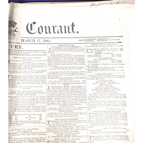 210 - Documents & Ephemera - Northumberland Newspapers.  1865. Newcastle Courant-General Hue & Cry... 