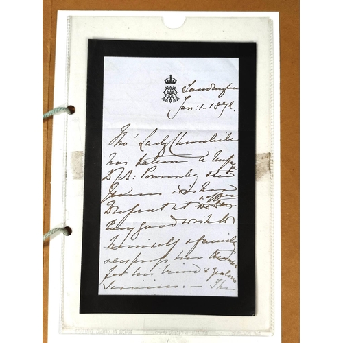 220 - Documents & Ephemera - Royalty - Queen Victoria.  Fine letter 1872 Jan. 1st Sandringham by Queen... 