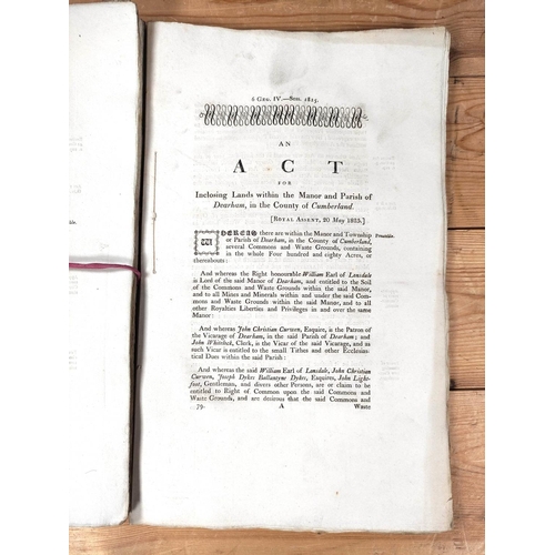 221 - Documents & Ephemera - Cumberland.  Twelve 1825 Acts for Inclosing Lands within the Manor & ... 