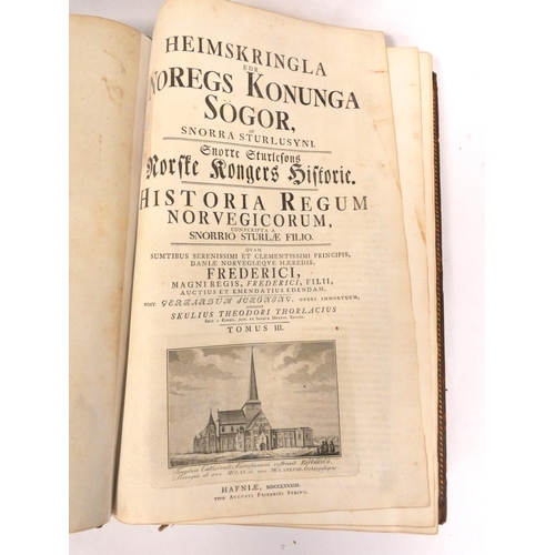 222 - STURLSON SNORRI (Icelandic, 1197 - 1241) Heimskringla edr Noregs Konunga Sögor, af Snorra Sturlusyni... 