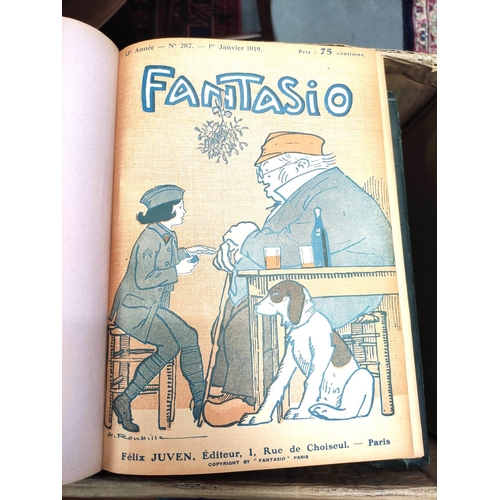 253 - Fantasio.  10 bound quarto vols. of this French comic periodical. Col. wrappers, plates &a... 