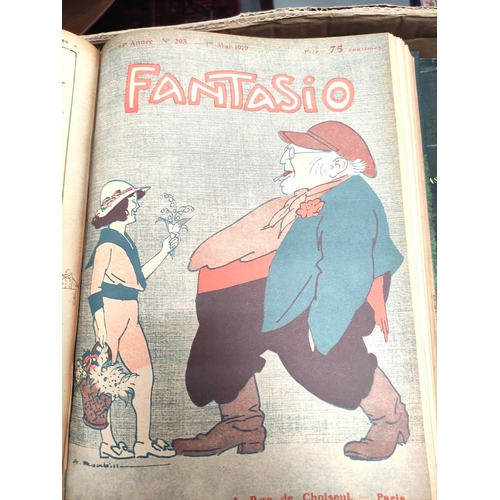 253 - Fantasio.  10 bound quarto vols. of this French comic periodical. Col. wrappers, plates &a... 