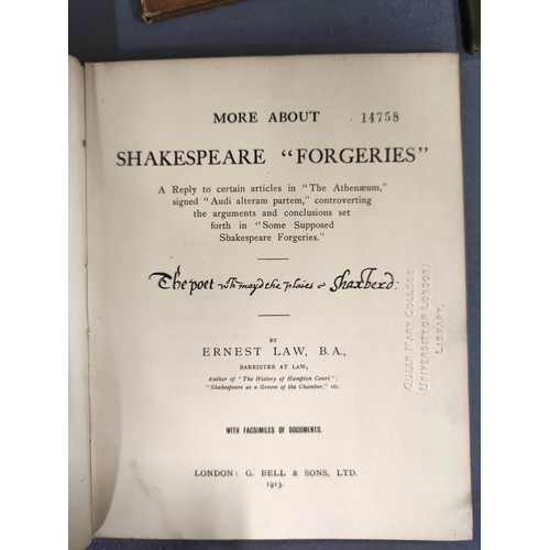 258 - SHAKESPEARE WILLIAM.  6 vols. re. Shakespeare & his works, incl. More About Shakespear... 