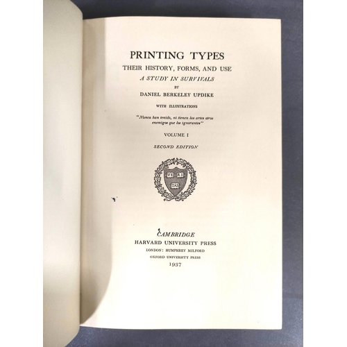 UPDIKE D. B. Printing Types. 2 Vols. Illus. Orig. Red Cloth In D.w's ...