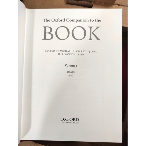 260 - The Oxford Companion to the Book.  2 vols. Illus. Quarto. Qtr. red morocco in slip case. 2... 