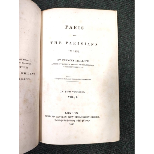 268 - TROLLOPE FRANCES.  Paris & the Parisians in 1832. 2 vols. Half titles. Eng. plates, as... 