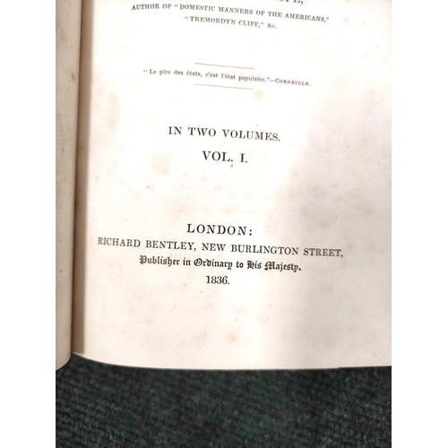 268 - TROLLOPE FRANCES.  Paris & the Parisians in 1832. 2 vols. Half titles. Eng. plates, as... 