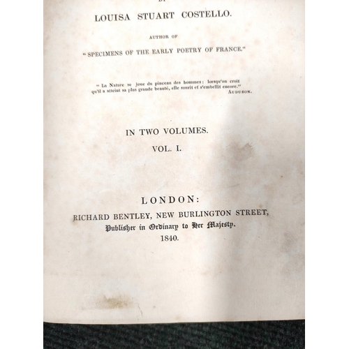 269 - COSTELLO LOUISA S.  A Summer Amongst the Bocages & the Vines. 2 vols. Frontis & te... 