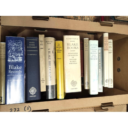 272 - BLAKE WILLIAM.  An extensive reference collection of 35 vols. re. William Blake & his works. A f... 