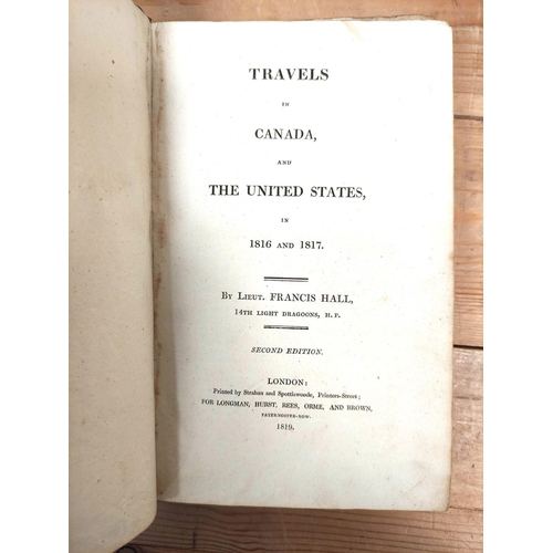 298 - HALL LIEUT. FRANCIS.  Travels in Canada & the United States in 1816 & 1817. Fldg. ... 