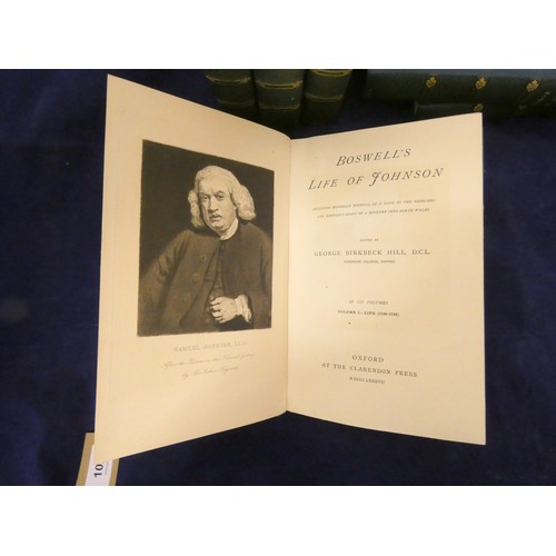 104 - BOSWELL JAMES.  Life of Johnson, ed. by George Birkbeck Hill. 6 vols. Half titles. Eng. port. fronti... 