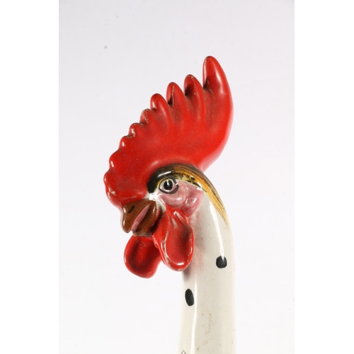 125 - Italian mid-20th century retro pottery model of a cockerel, 41cm high.